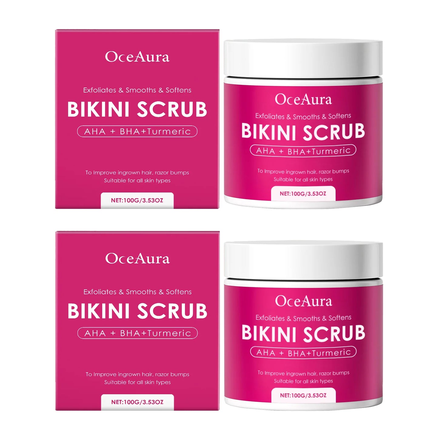 OceAura Turmeric Body Scrub | AHA BHA Exfoliator for Smooth Skin