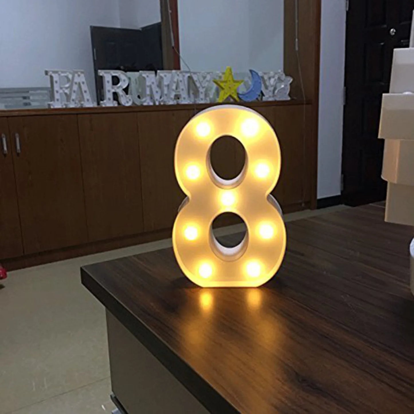 Light Up Letter Led Alphabet Number Plastic Battery Operated Party Sign Wedding Festival Stand Decoration No Batteries Included Peaceful Pleasures Health and Wellness I