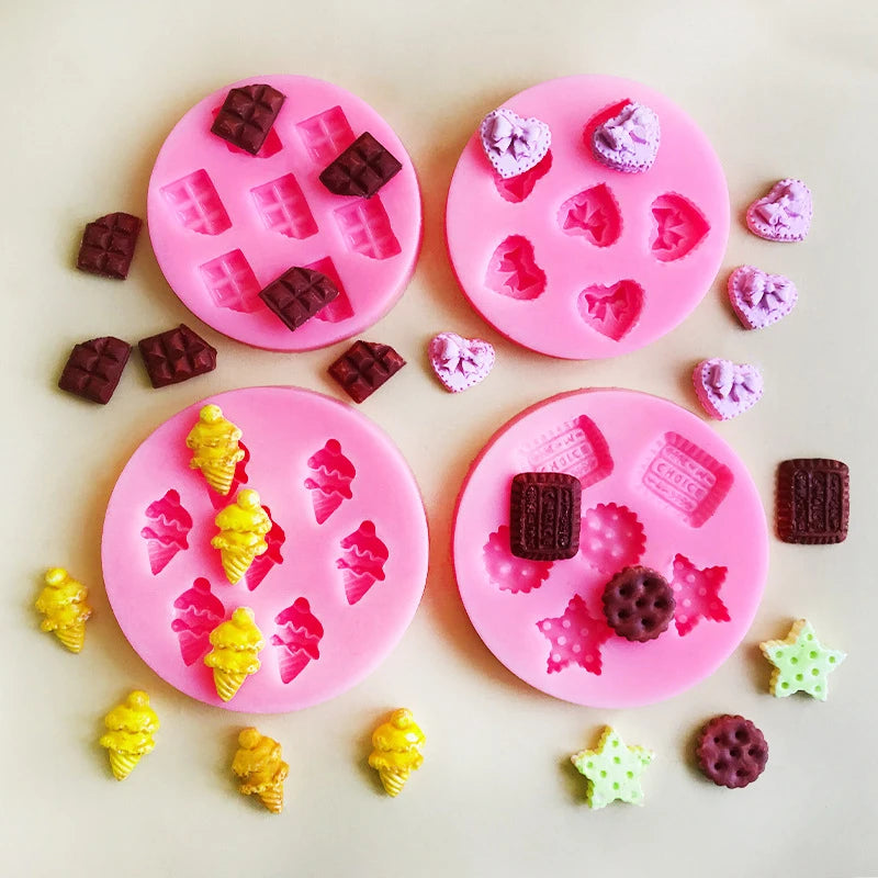 Mini Star & Heart Silicone Fondant Mold | Cake Decorating