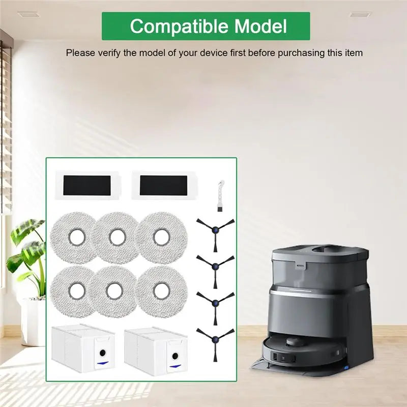 A36T-For ECOVACS DEEBOT Robot Vacuum Cleaner Filters Cloths Side Brushes Dust Bags Robot Vacuum Cleaner Accessory Set Peaceful Pleasures Health and Wellness