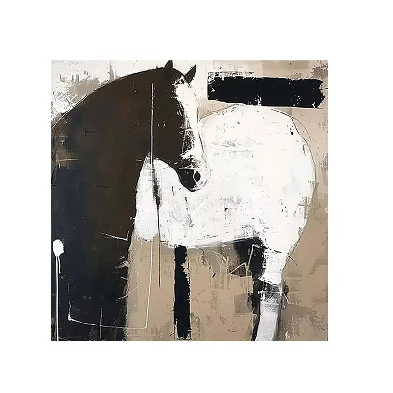 Morden Abstract Animal Horse Wall Picture For Home Decor Hand Painted Oil Painting On Canvas Hanging Poster For Living Room Peaceful Pleasures Health and Wellness