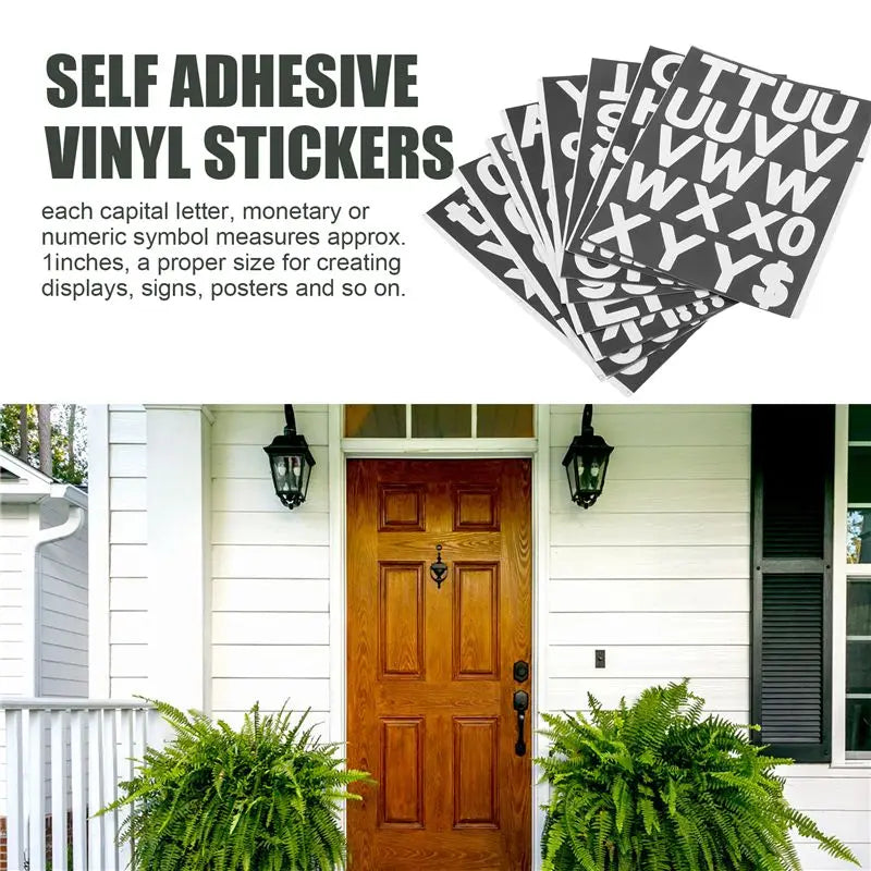 A36T-8 Sheets Self-Adhesive Vinyl Letters Numbers Kit, Mailbox Numbers Sticker For Mailbox,Signs,Window,Cars,Address Number Peaceful Pleasures Health and Wellness