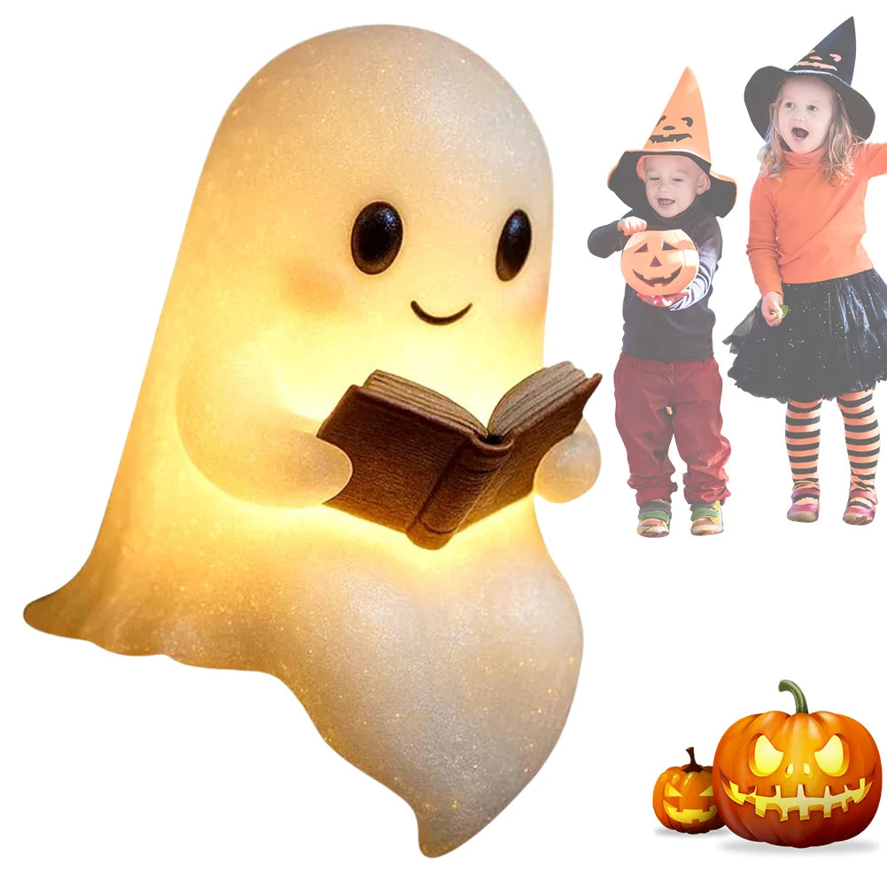Cute Ghost Reading Lamp LED Night Light Halloween Decor Night Lights Peaceful Pleasures Health and Wellness