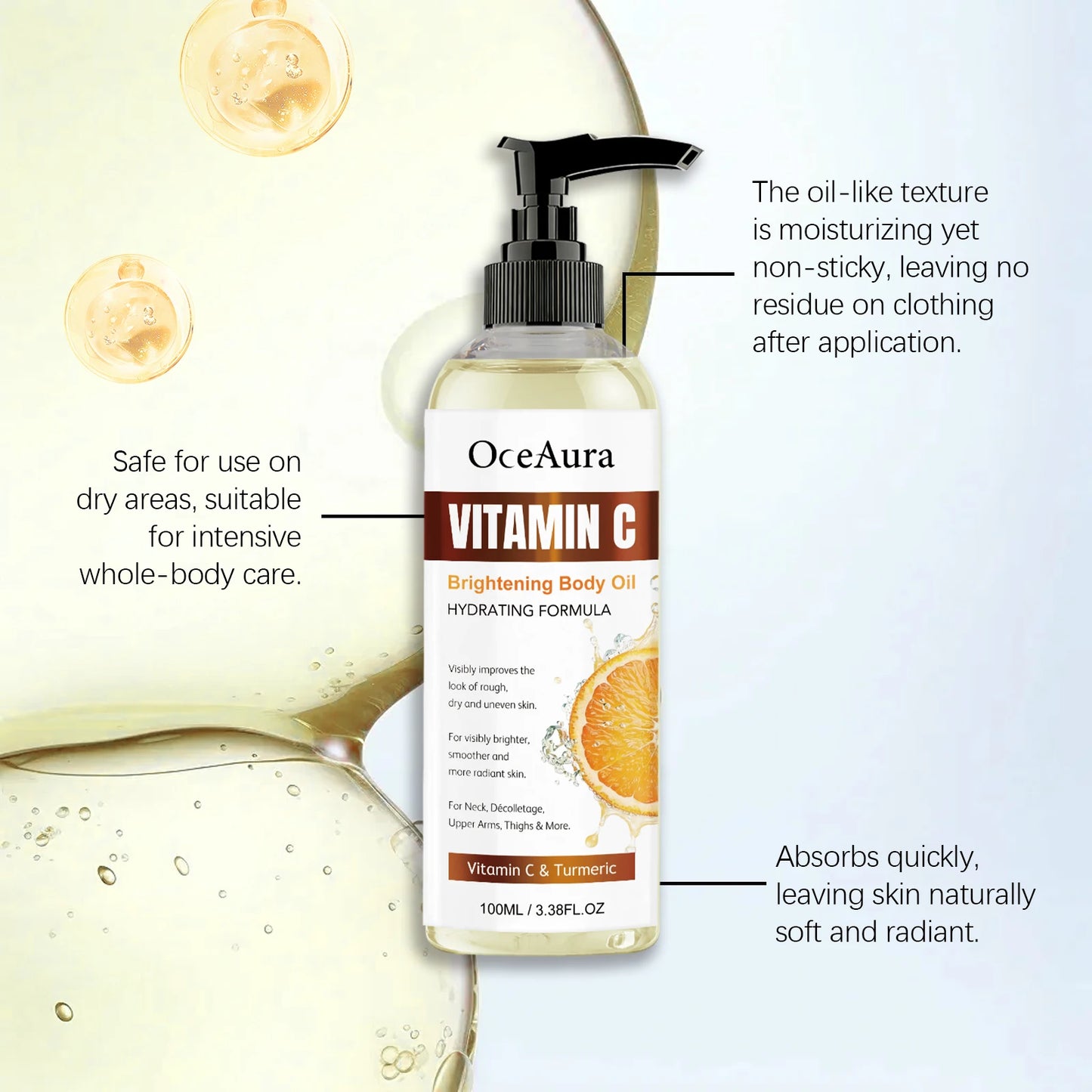 OceAura Vitamin C Body Oil 100ml – Glow, Nourish & Brighten