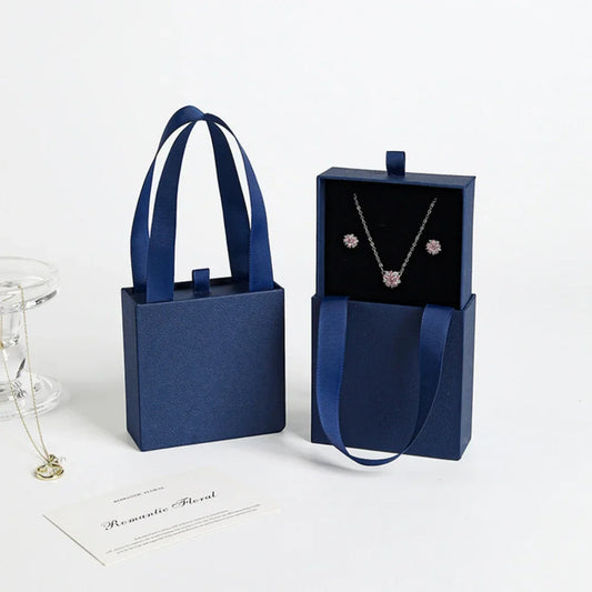 Portable Drawer Jewelry Box for Rings, Earrings & Necklaces Jewelry Organizer Box Oasis Select Blue