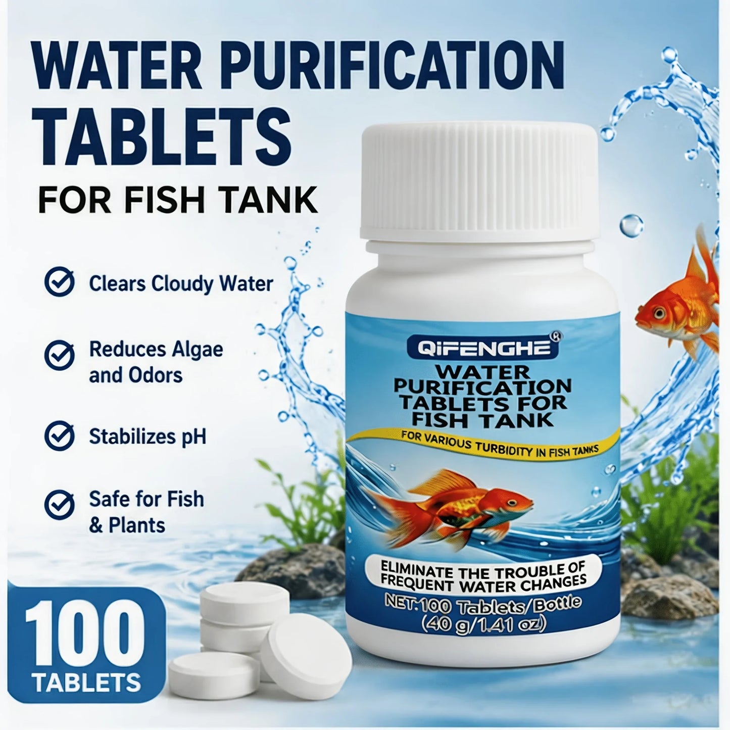 Aquarium Water Clarifier Tablets – Clear Cloudy Fish Tank Fast