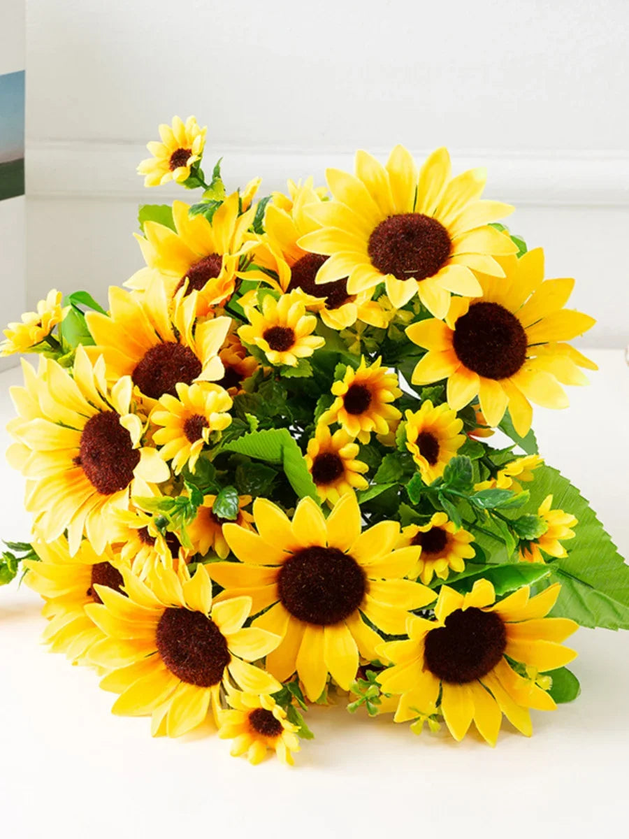 Artificial Silk Sunflower Bouquet | Wedding & Home Decor