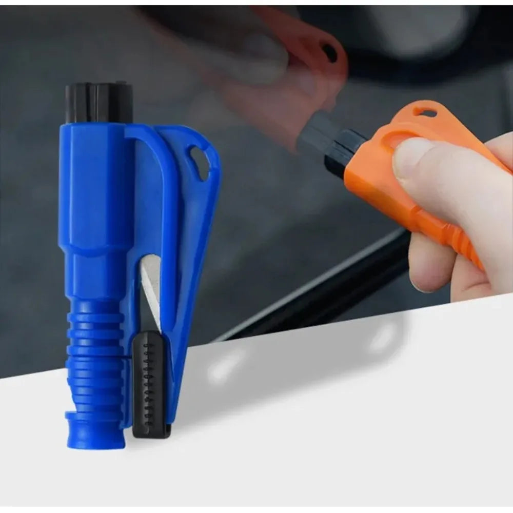 Compact 3-in-1 Car Safety Hammer Window Breaker Seat Belt Cutter Whistle Emergency Rescue Tool for Vehicle Accessories Keychain Peaceful Pleasures Health and Wellness
