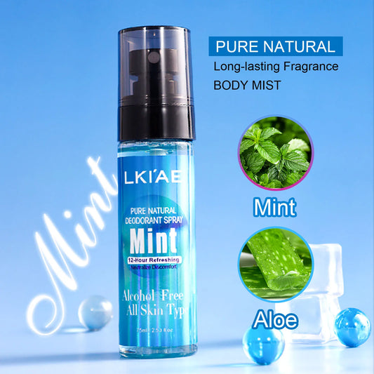 Natural Deodorant Body Mist Spray – Mint & Aloe, Alcohol-Free Deodorant Body Mist Peaceful Pleasures Health and Wellness 1 Bottle