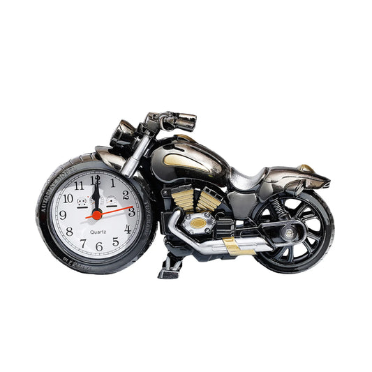 Vintage Motorcycle Alarm Clock | Retro Metal Desk Clock Decorative Alarm Clock Peaceful Pleasures Health and Wellness C