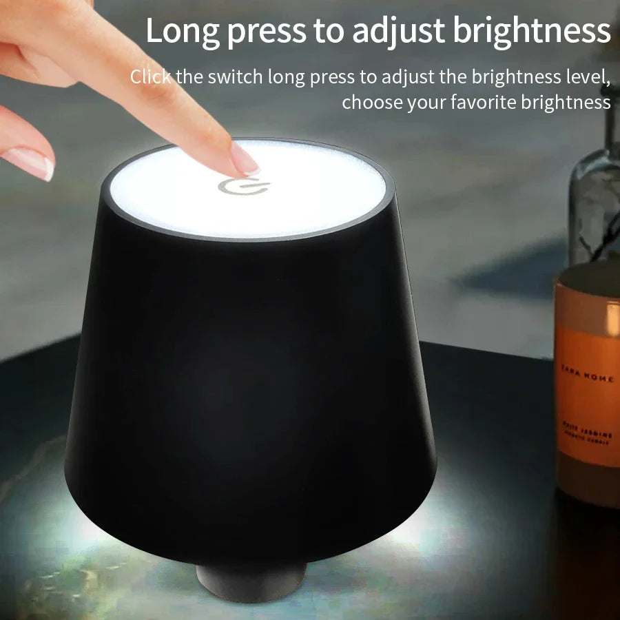 GGBEE Rechargeable LED Touch Table Lamp – 3-Color Dimmable