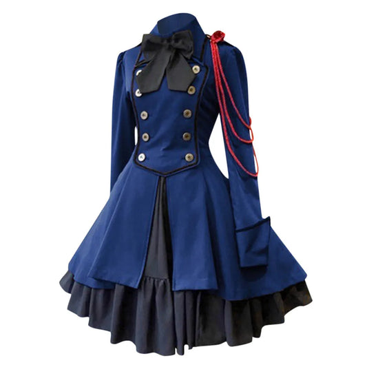 Women's Medieval Gothic Lolita Dress – Vintage Cosplay Costume Gothic Cosplay Dress Peaceful Pleasures Health and Wellness