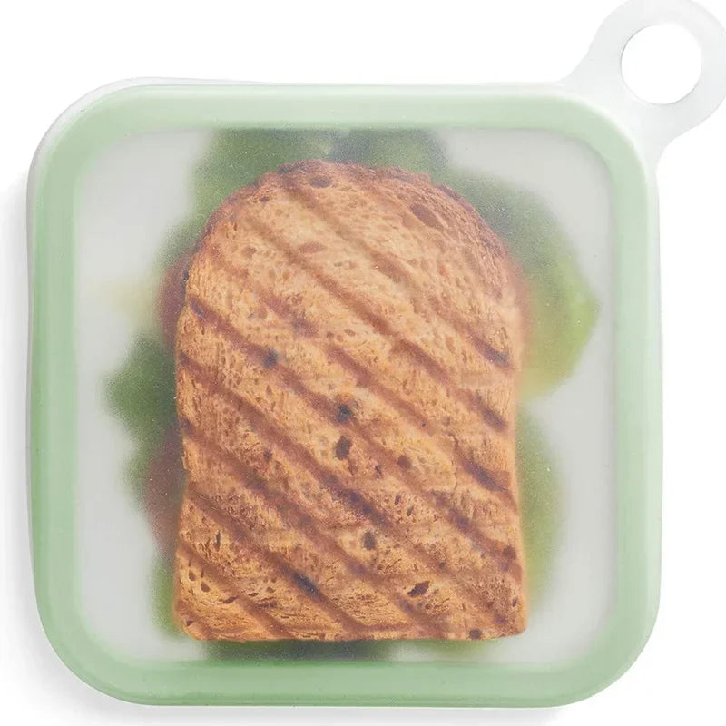 Silicone Sandwich & Toast Bento Box – Portable, Microwavable, Leakproof, Eco-Friendly Kids Lunch Box