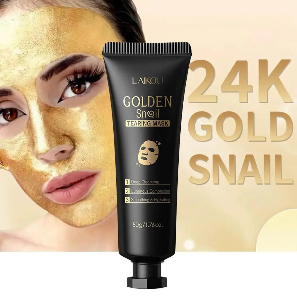 LAIKOU 24K Gold SNAIL TEARING Mask Deep Cleansing Remove Blackhead Face Care 50g Peaceful Pleasures Health and Wellness