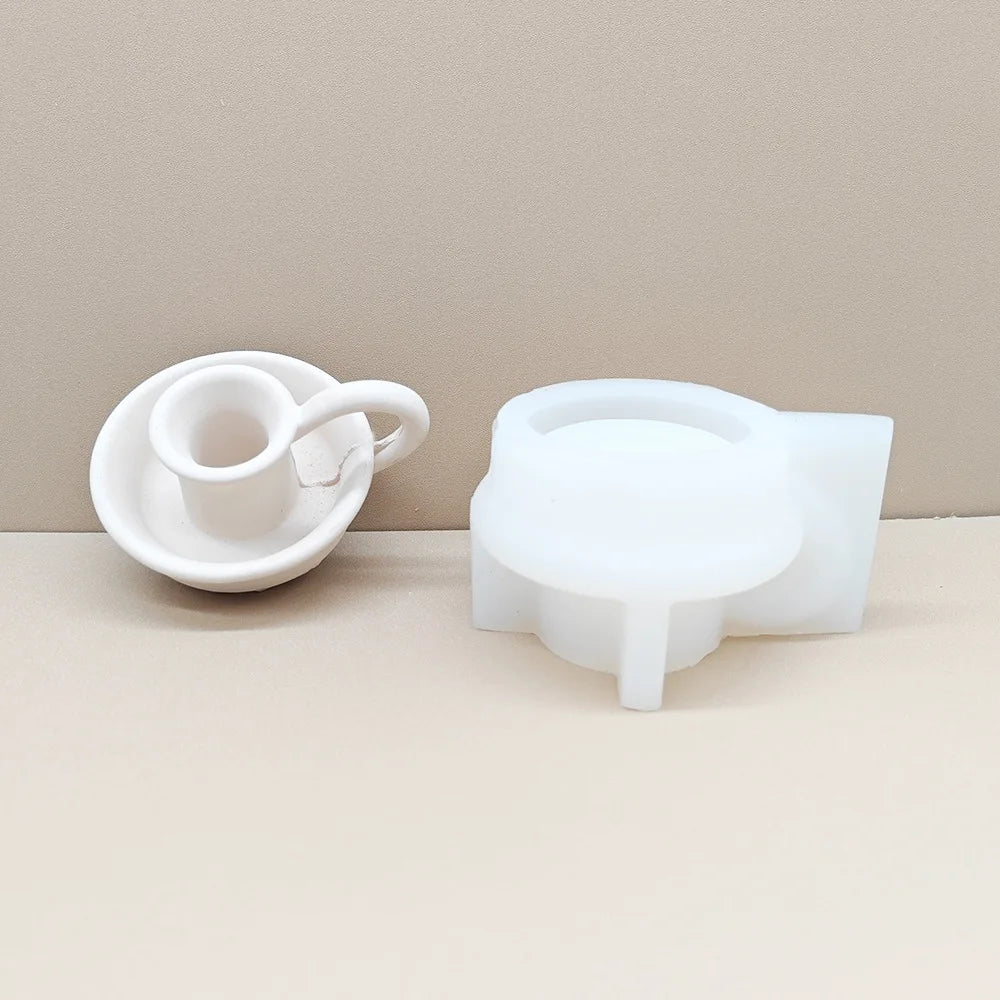 Teacup Candle Holder Silicone Mold – Clay, Plaster & Concrete Silicone Craft Mold Peaceful Pleasures Health and Wellness