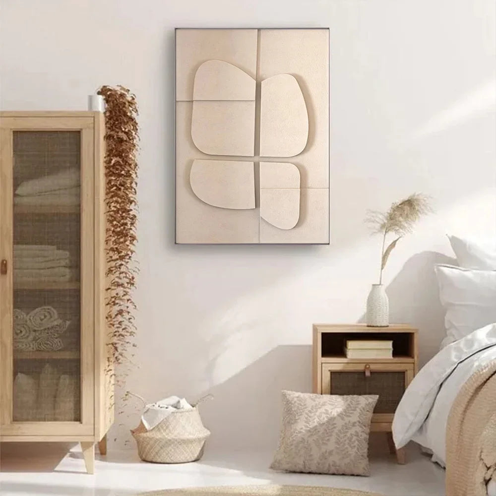 Nordic 3D Geometric Abstract Canvas Wall Art | Minimalist Print