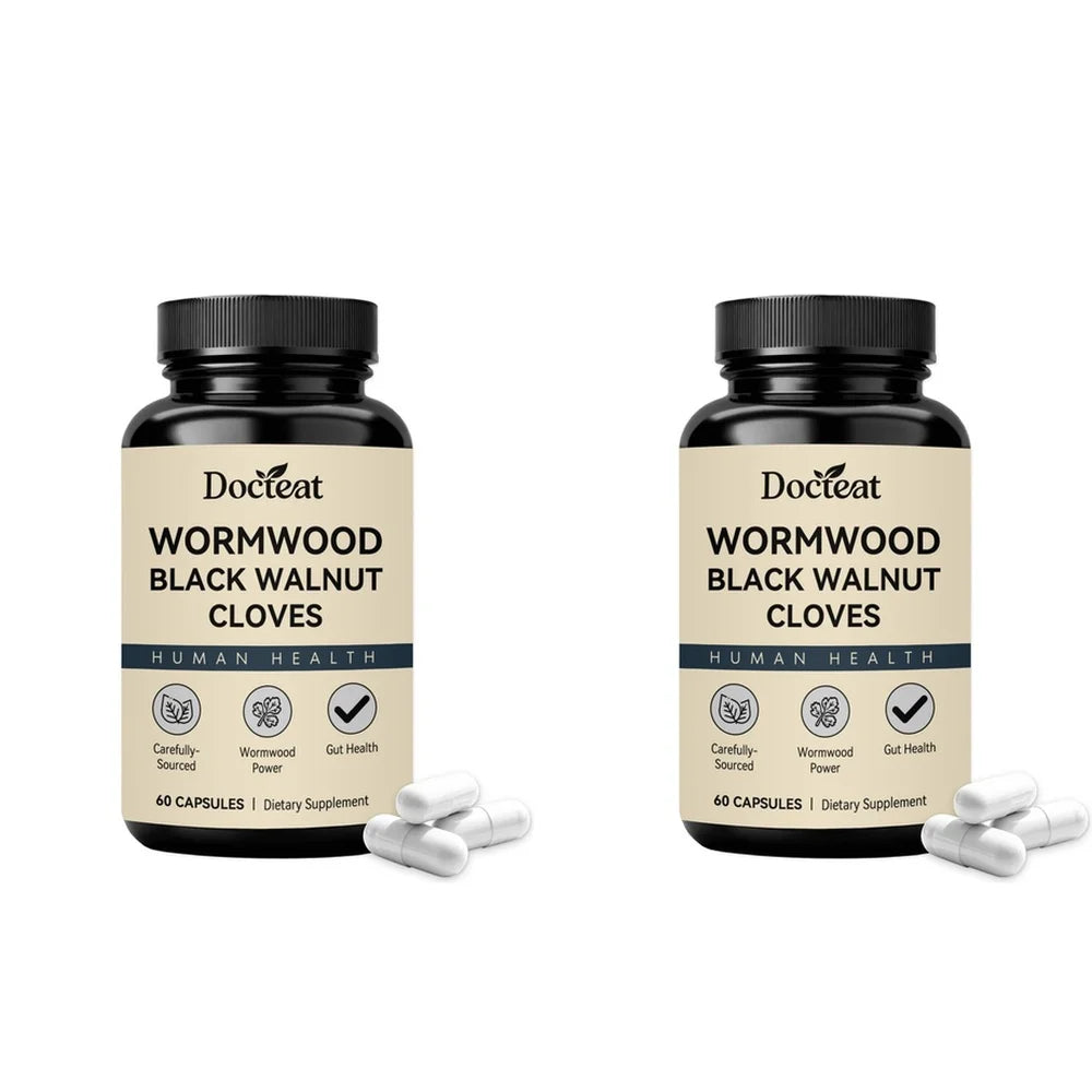 Wormwood Black Walnut Cloves Capsules 60ct – Herbal Digestive Herbal Supplement Capsules Peaceful Pleasures Health and Wellness 2 Bottles 120 Pieces