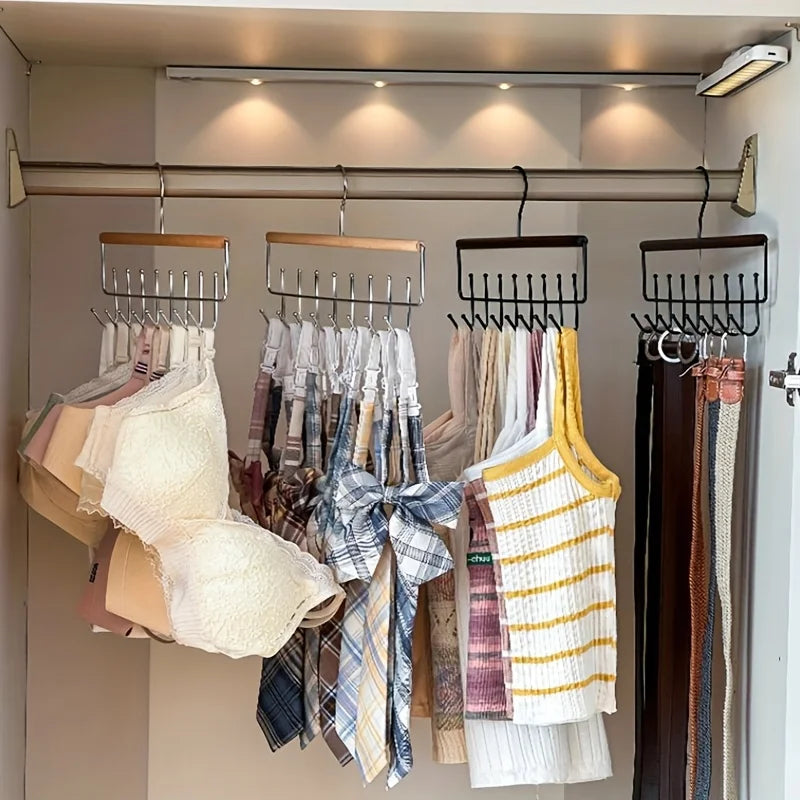 1pc Versatile Wooden Hat Organizer Rack with Hooks – Ideal for Caps, Belts, Ties, and Accessories Storage – Space-Saving Peaceful Pleasures Health and Wellness