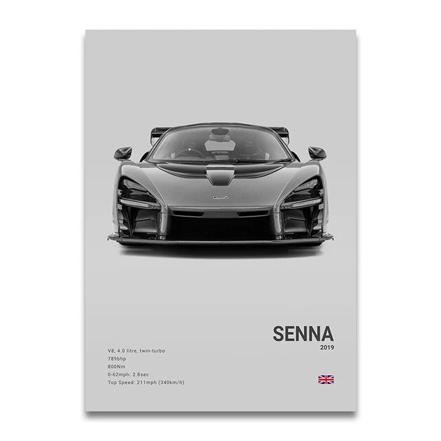 SENNA 720S ARTURA Canvas Wall Art Print Poster P1 765LT Supercar Decorative Painting Modern Home Decor Car Lover Gift Unframed Peaceful Pleasures Health and Wellness SW10906 40x50cm