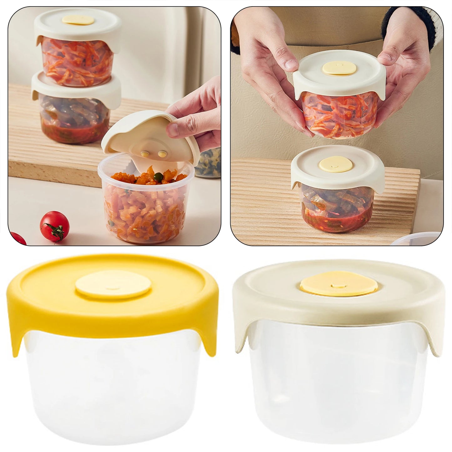 3-Pack Airtight Mini Food Storage Containers – Kimchi & Snacks