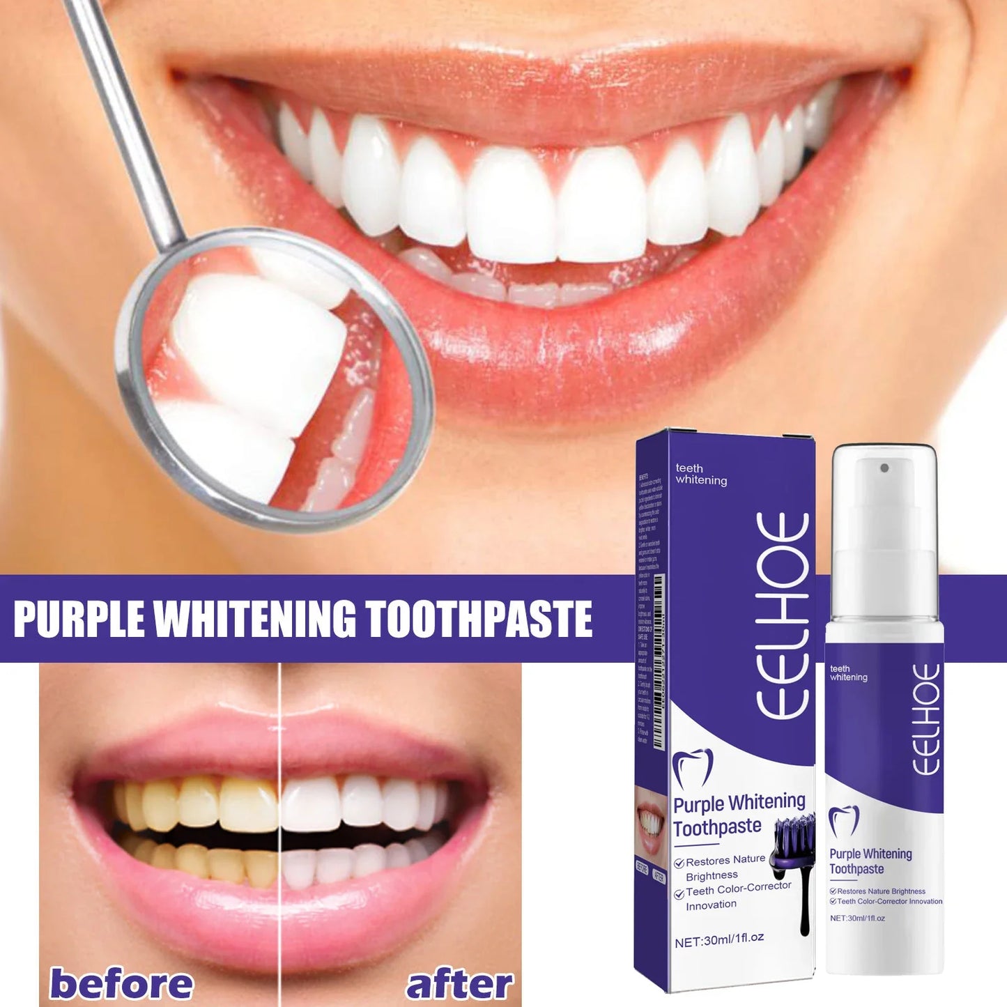 V34 Color-Correcting Whitening Toothpaste | Brighter Smile Daily