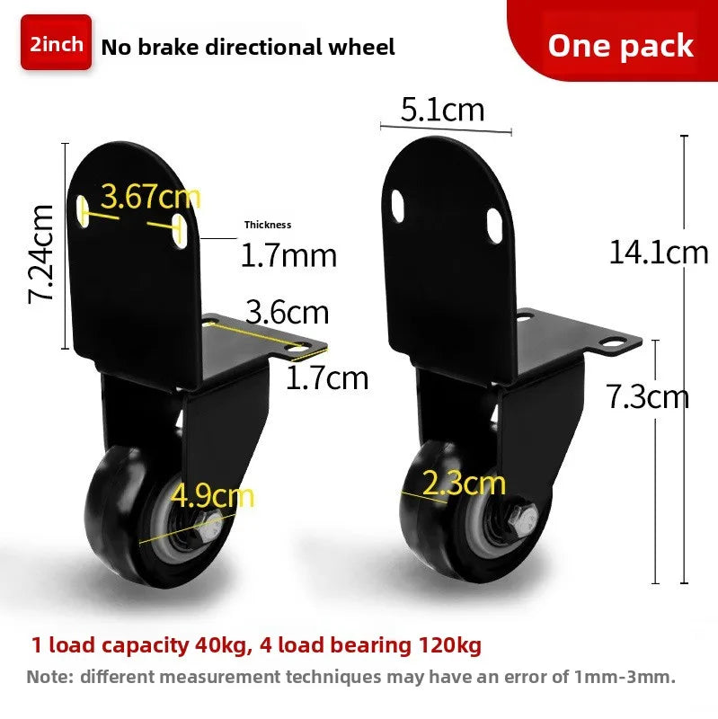 Side-Mount Silent Rubber Caster Wheel for Furniture – 20KG