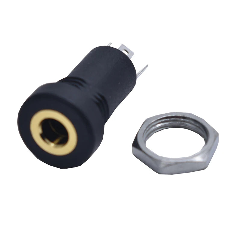10PCS Headphone Socket Pj-392A 3.5mm Audio Jack Socket 4 Pole 3.5 Stereo Panel Mount Whit Nut PJ392A Peaceful Pleasures Health and Wellness