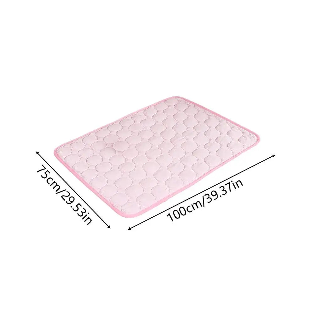 Cooling Dog Mat Washable Heat Relief Ice Rug 100x75cm Self Cooling Pet Mat For Small Medium Large Dog Kitten Crate Kennel Floor Peaceful Pleasures Health and Wellness Pink China Mainland