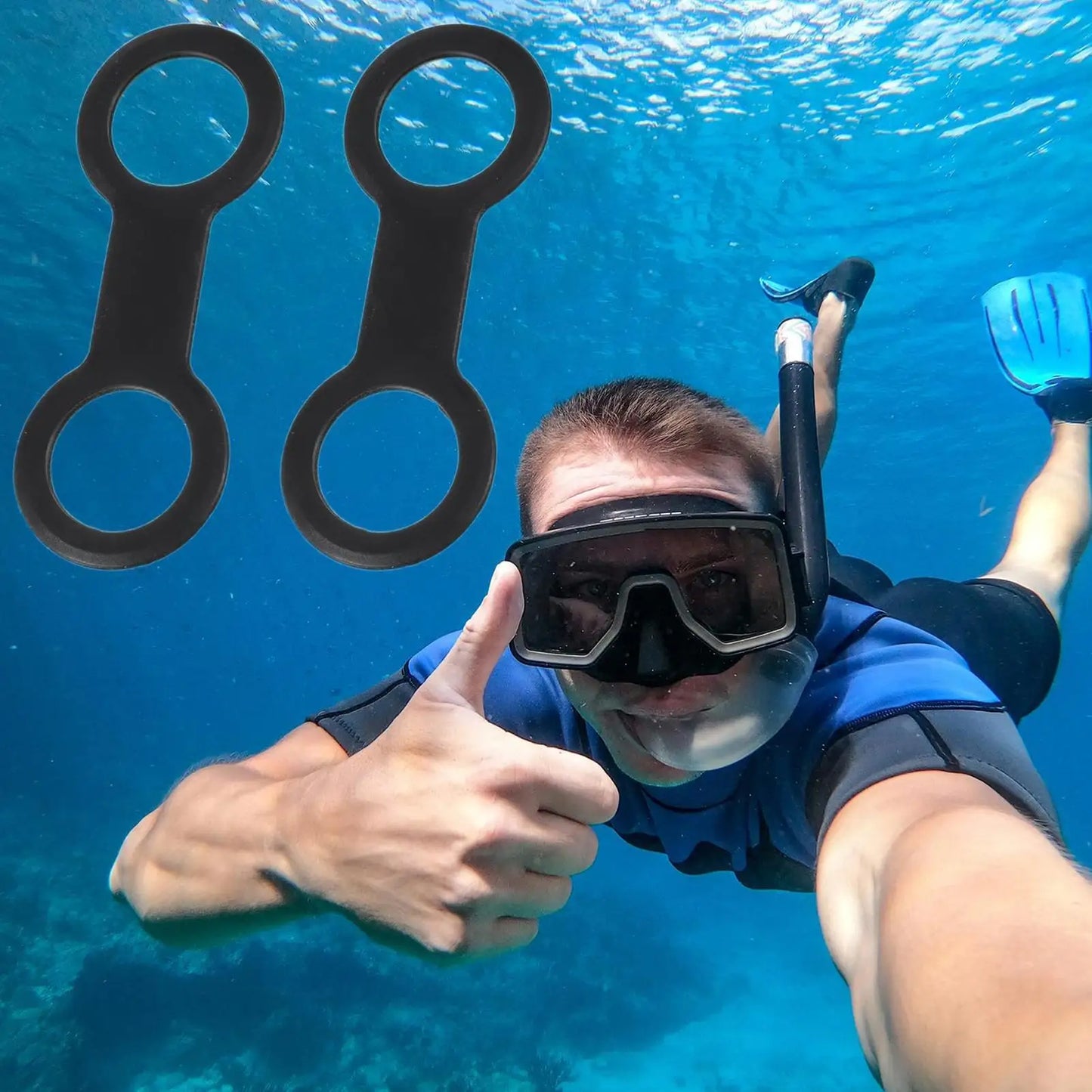 Silicone Snorkel Keeper Clip Quick Release Double-Ring Flexible Retainer for Snorkeling Swimming Beach Vacation Water Activities Peaceful Pleasures Health and Wellness