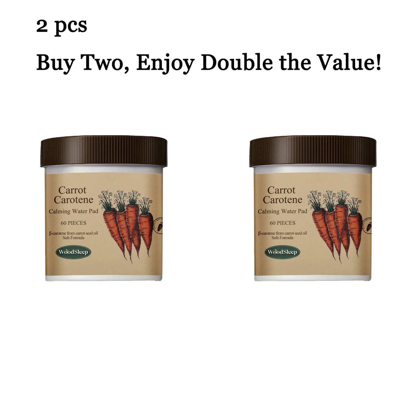 60-Pack Carrot Carotene Face Cleansing Pads | Pore Purifying