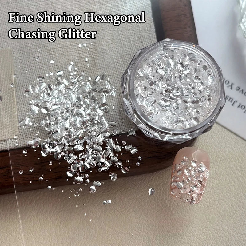 1 Box Mini Sparkling Nail Glitter Sparkling Nail Decoration Nail Salon Design Accessories DIY Nail Art Design Peaceful Pleasures Health and Wellness Silver