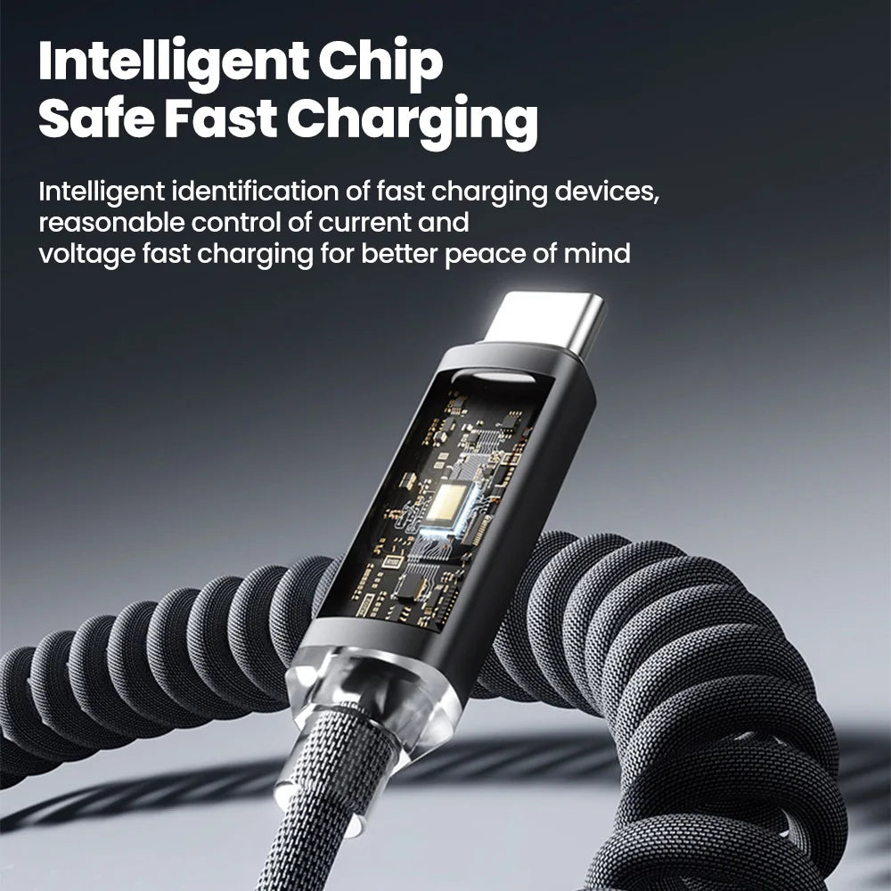 120W Retractable USB-C Fast Charging Cable – iPhone & Android