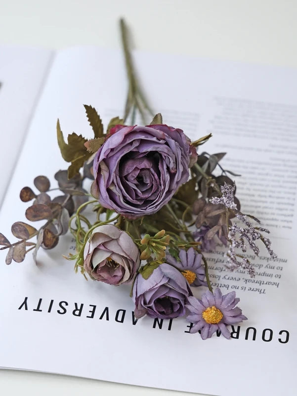 Silk Rose & Sunflower Artificial Bouquet | Wedding & Home Décor