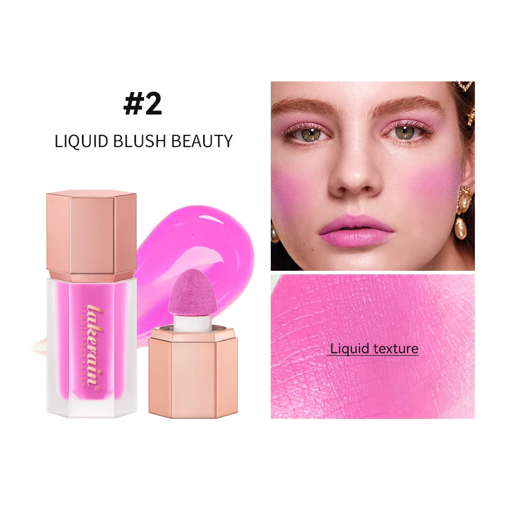6 Colour Matte Liquid Blush Easy to apply long lasting waterproof blush sponge brush head Eyes lips Makeup Blush Cosmetics Peaceful Pleasures Health and Wellness color 2