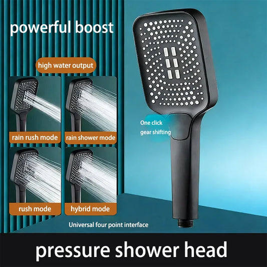 Square High-Pressure Handheld Shower Head – 3 Spray Modes Handheld Shower Head Oasis Select