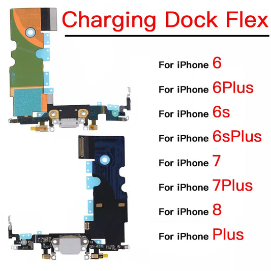 iPhone 6–8 Plus Charging Dock Flex Cable | USB Port & Mic Fix Phone Repair Part Oasis Select