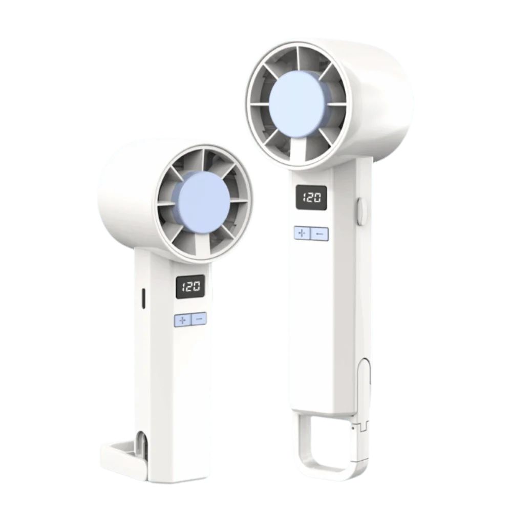 Portable USB Mini Electric Hand Fan with Digital Display