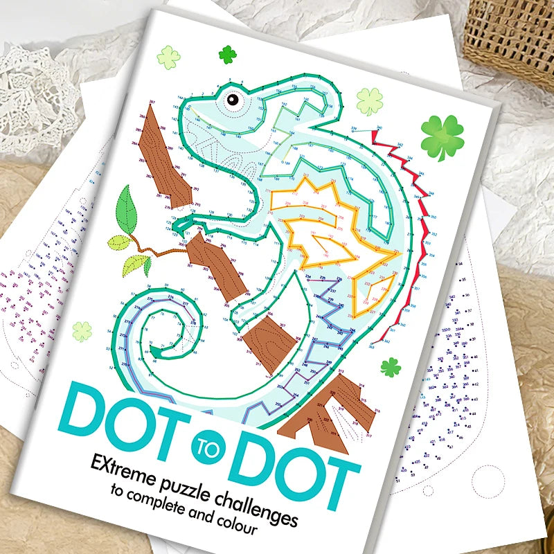 32 Pages Extreme Dot Coloring Book Kids Adults Connect Dots Puzzle