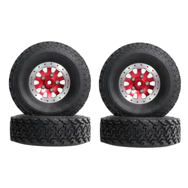 RC Car Beadlock Wheel & Tire Set of 4 – 71mm Aluminum Alloy