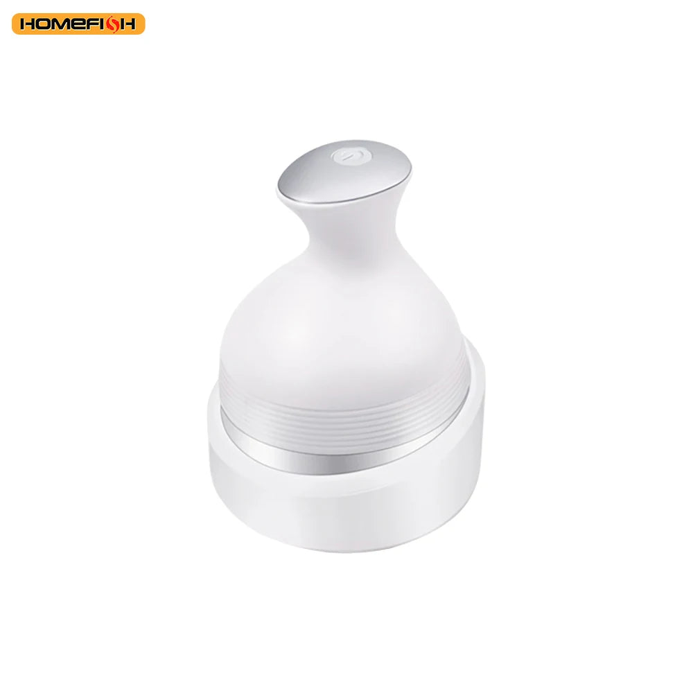 Wireless 3D Scalp Massager – Electric Waterproof Deep Kneading Tool for Head, Neck & Shoulder Relaxation Peaceful Pleasures Health and Wellness white
