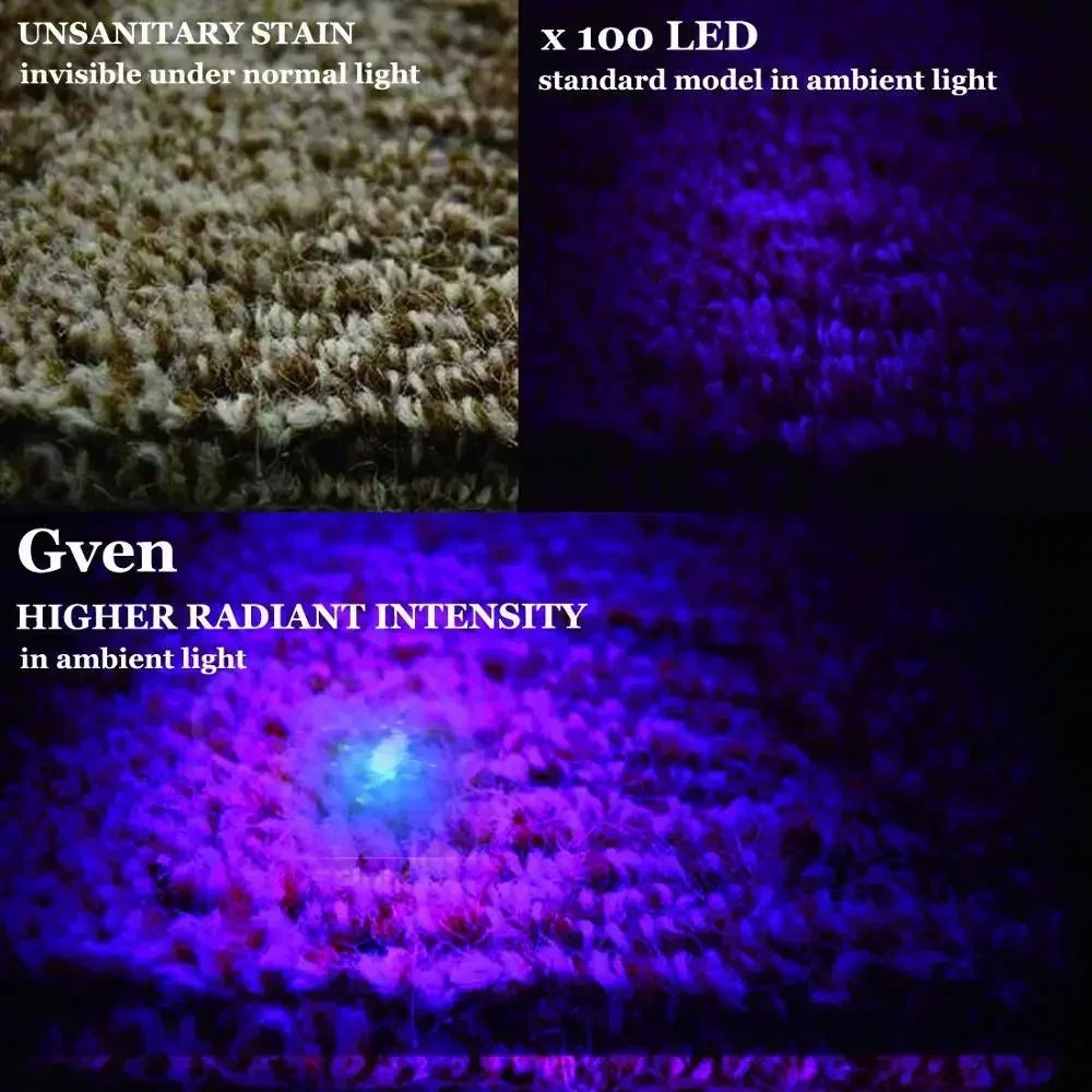 100LED 395nm UV Flashlight High Power Ultraviolet Torch Money Ore Pet Stains Invisible ink Scorpion Marker Fluorescent light Peaceful Pleasures Health and Wellness