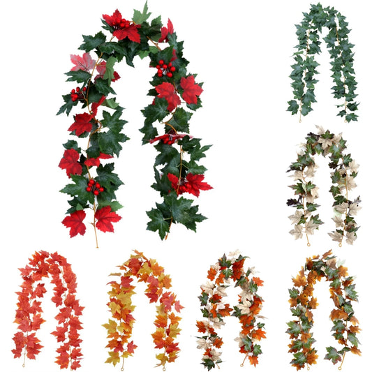 Artificial Maples Leaves Fall Leaf Vine Garland Hanging Vines Home Peaceful Pleasures Health and Wellness