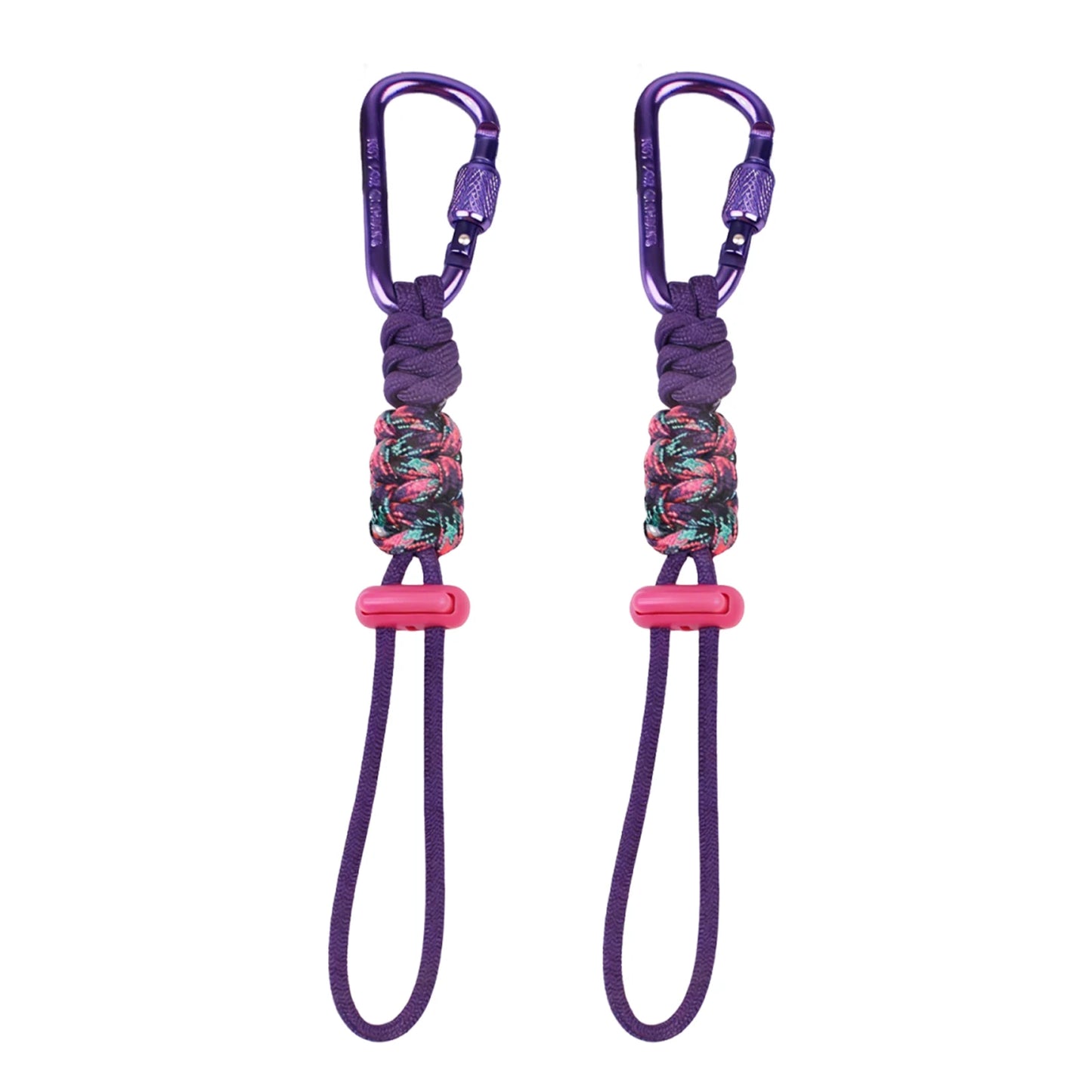 2pcs Water Bottle Holder with Carabiner Clip Multifunctional Lanyard Keychain Outdoor Gear for Men Women Camping & Hiking Trips Peaceful Pleasures Health and Wellness Purple