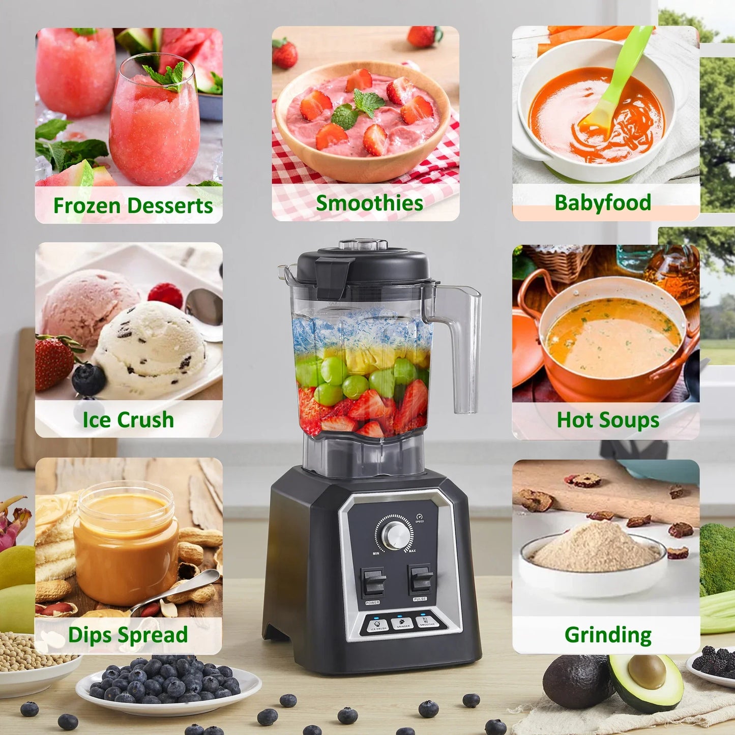 BioloMix 2L Professional Blender – Auto Programs, BPA-Free, Ice Crush Blender BioloMix