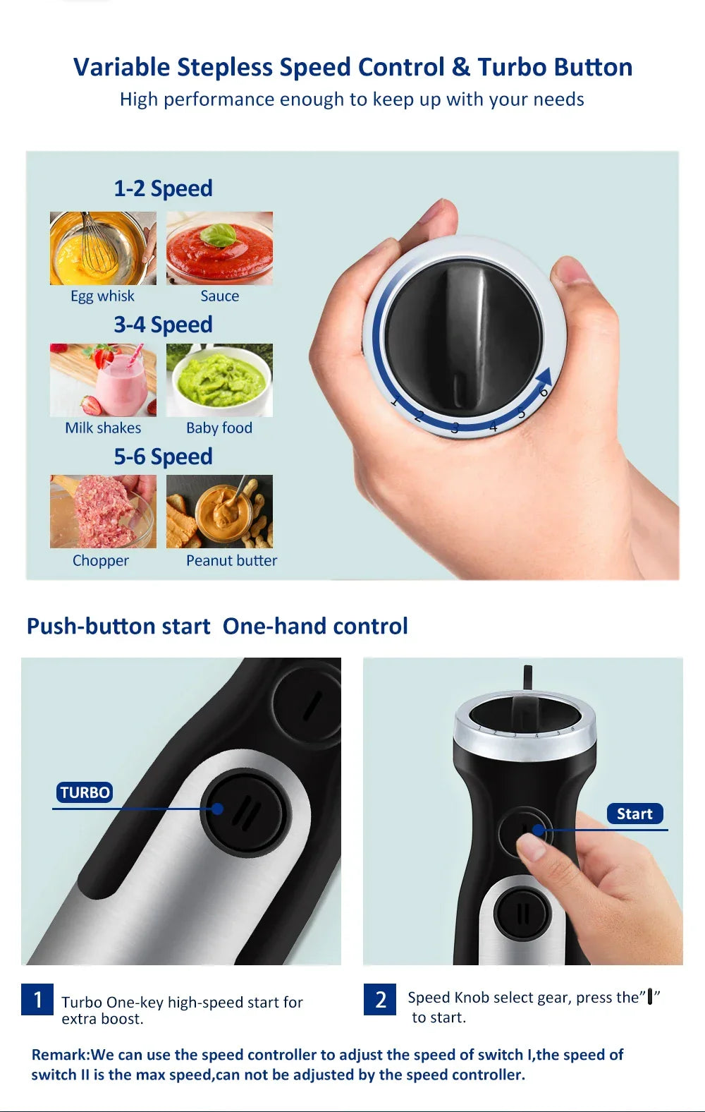 BioloMix HB-3302 1200W 5-in-1 Immersion Hand Blender | Mixer Peaceful Pleasures Health and Wellness