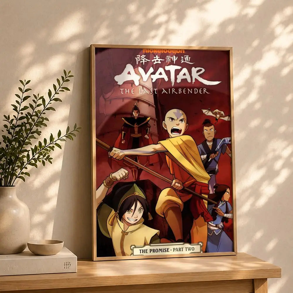 Animation A-Avatar: The Last AirbenderS Poster HD Self Adhesive Waterproof Wall Art Ideal for Home Office Dorm Bedroom Great Peaceful Pleasures Health and Wellness White10 15X20cmNoframe