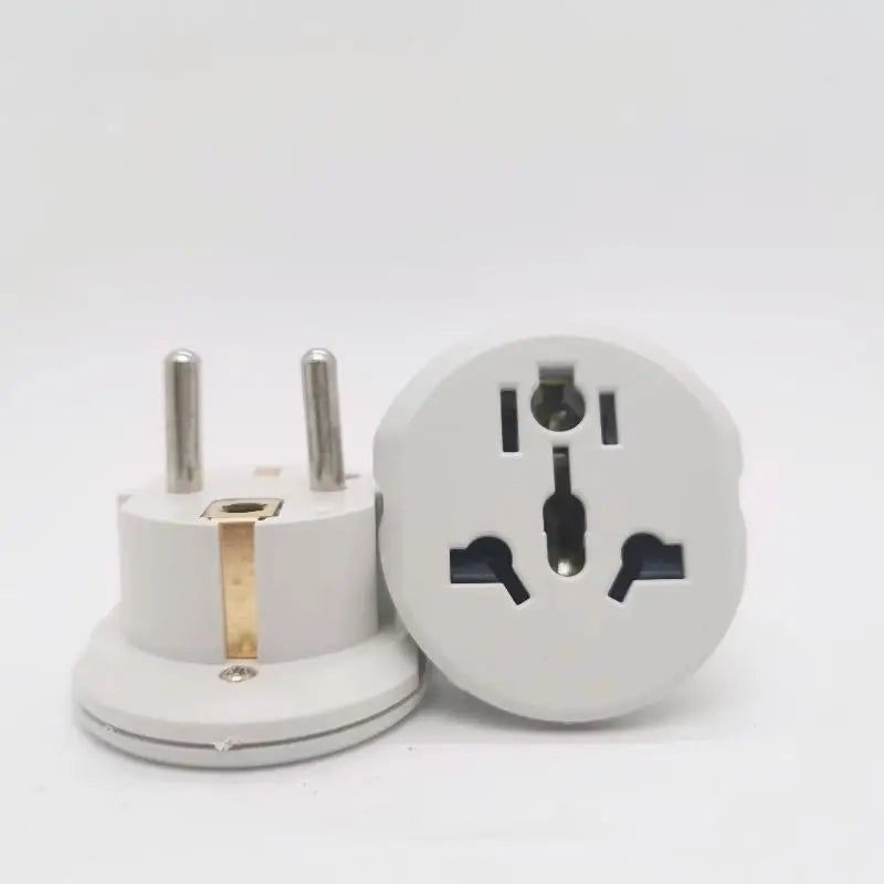 New 1Pc High Quality Universal AU US UK CN To EU KR Wall Socket EU Plug Adapter 16A 250V Travel Adapter Converter 2 Round Socket Peaceful Pleasures Health and Wellness ONE SIZE 1pcs