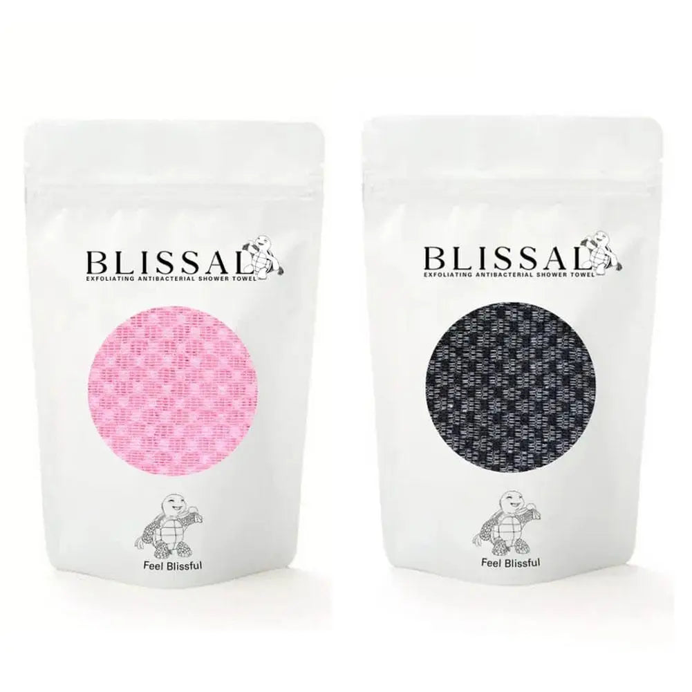 Dual-Sided Exfoliating Back Scrub Towel with Straps – Unisex