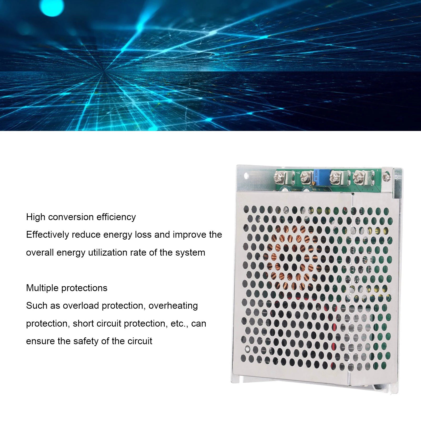 Module to Module 50A 1000W DC25‑90V Input DC2.5‑50V Output Adjustable Converter Module with Cooling Fan Peaceful Pleasures Health and Wellness
