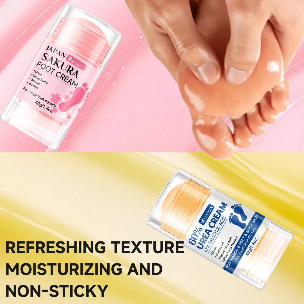 SUYARUN 60% Urea Foot Cream Stick - Moisturizing & Exfoliating, Cracked Heel Repair, Deep Hydration for Dry Feet, Long protect. Peaceful Pleasures Health and Wellness